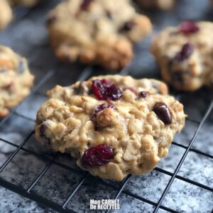 Biscuit à l'avoine, au canneberges et chocolat